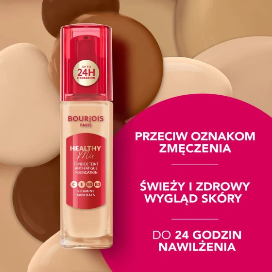 Bourjois Healthy Mix podkład niwelujący oznaki zmęczenia z kompleksem witamin i minerałów 52W Vanilla 30 ml
