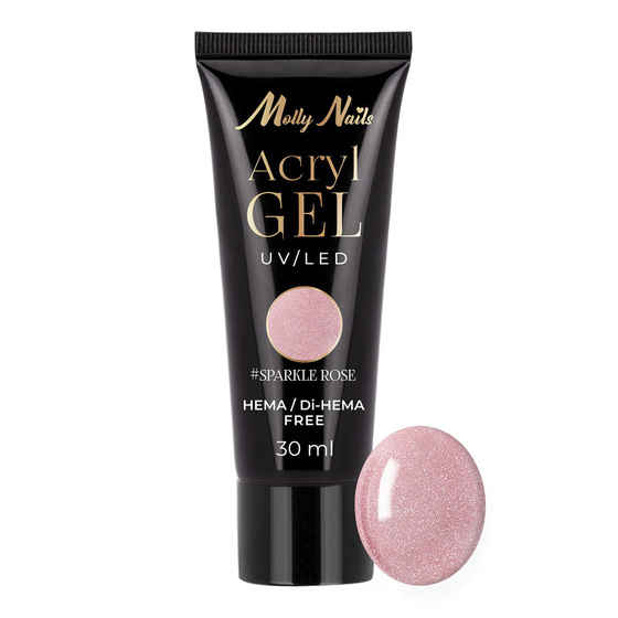 Molly Nails Acryl Gel akrylożel budujący do przedłużania paznokci Sparkle Rose 30 ml