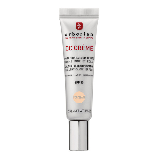 Erborian CC Creme koloryzujący krem CC do twarzy z wąkrotką azjatycką i kwasem hialuronowym SPF30 Porcelain 15 ml