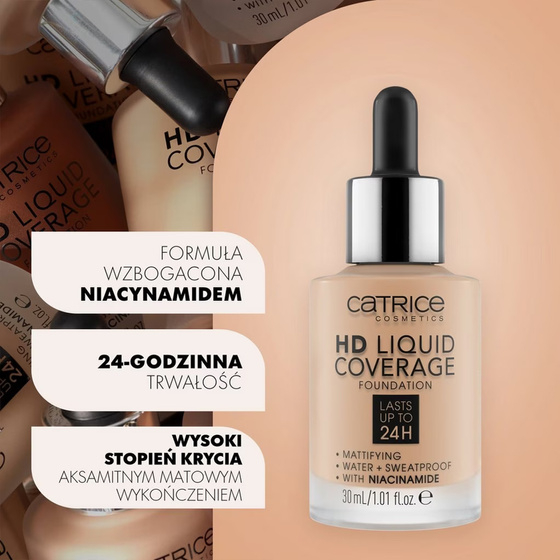 Catrice HD Liquid Coverage płynny podkład kryjący 010 Light Beige 30 ml