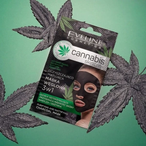 Eveline Cosmetics Cannabis Skin Care oczyszczająco-matująca maska węglowa do twarzy 3w1 7 ml