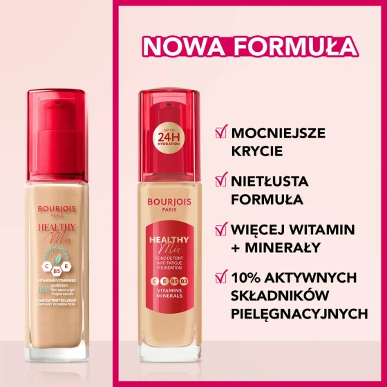 Bourjois Healthy Mix podkład niwelujący oznaki zmęczenia z kompleksem witamin i minerałów 51W Light Vanilla 30 ml