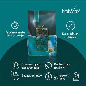 ItalWax twardy wosk do depilacji w granulkach Azulenowy 1000 g
