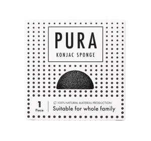 Sister Young Pura naturalna gąbka konjac do mycia twarzy Black