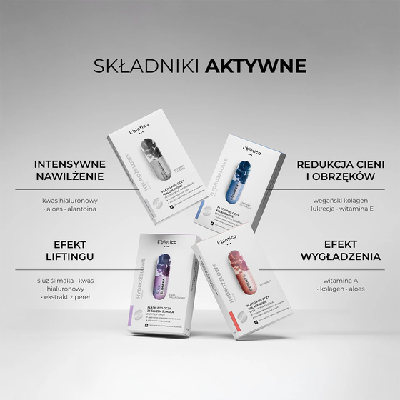 L'Biotica kolagenowe płatki pod oczy redukcja cieni i obrzęków 3 x 2 sztuki