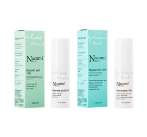 Nacomi Next Level zestaw serum Hyaluronic Bomb Kwas Hialuronowy 10% + Fix It Up Niacynamide 15%