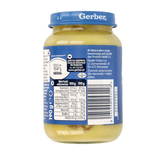 Gerber deserek po 6 miesiącu Jabłka, mango i brzoskwinie z twarożkiem 190 g