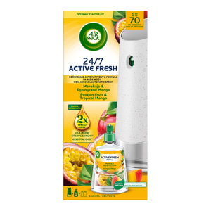 Air Wick 24/7 Active Fresh zestaw automatyczny odświeżacz powietrza + wkład Marakuja & Egzotyczne Mango 228 ml