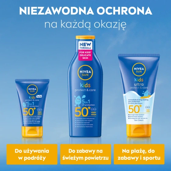 NIVEA SUN Kids Protect&Moisture przeciwsłoneczny balsam do opalania dla dzieci SPF50 200 ml