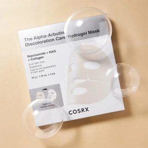COSRX Alpha-Arbutin Discoloration Care Hydrogel Mask hydrożelowa maska z alfa-arbutyną 3 x 34 g