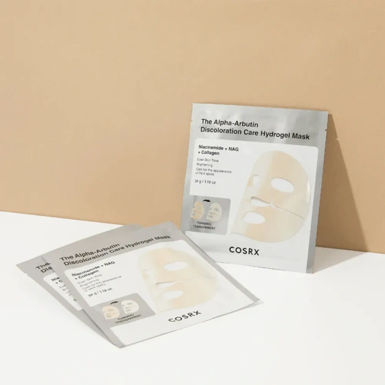 COSRX Alpha-Arbutin Discoloration Care Hydrogel Mask hydrożelowa maska z alfa-arbutyną 3 x 34 g