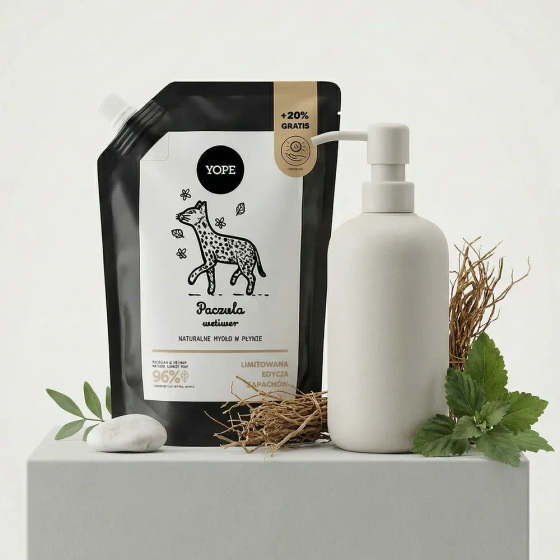 Yope naturalne mydło do rąk w płynie Paczula i Wetiwer refill 600 ml