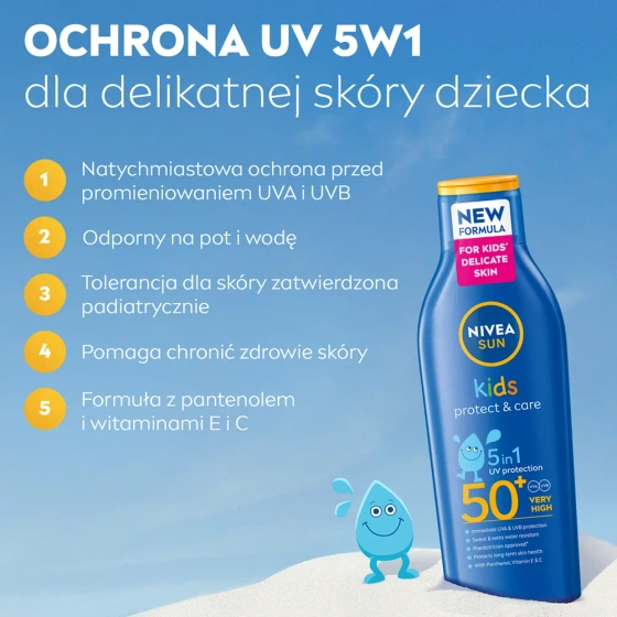 NIVEA SUN Kids Protect&Moisture przeciwsłoneczny balsam do opalania dla dzieci SPF50 200 ml