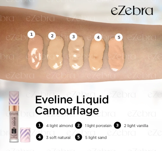 Eveline Cosmetics Liquid Camouflage korektor kryjący z kwasem hialuronowym 04 Light Almond 7 ml