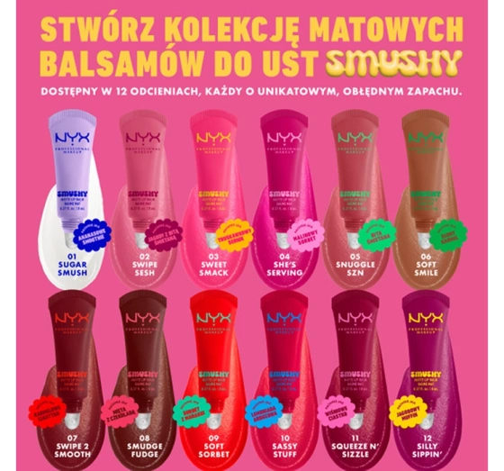 NYX Professional Makeup Smushy balsam do ust o matowym wykończeniu 02 Swipe Sesh 8 ml