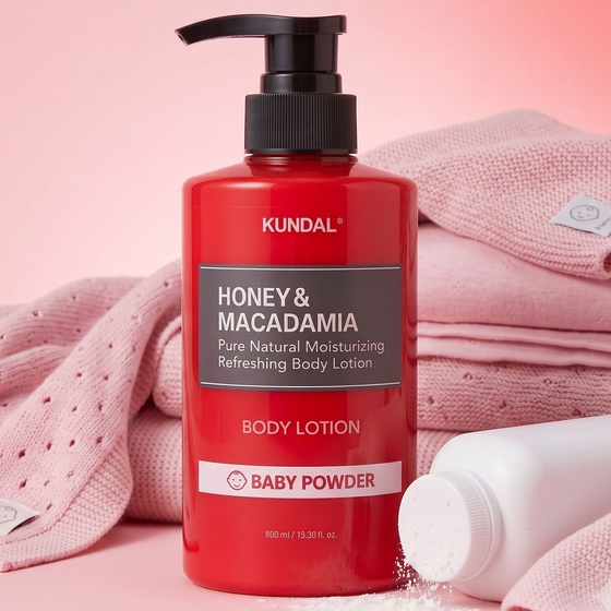 Kundal Honey & Macadamia nawilżający balsam do ciała Baby Powder 500 ml