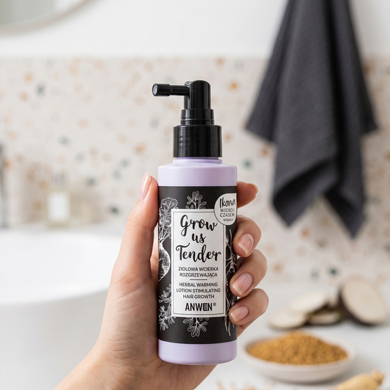 Anwen Grow Us Tender ziołowa wcierka rozgrzewająca do skóry głowy 150 ml