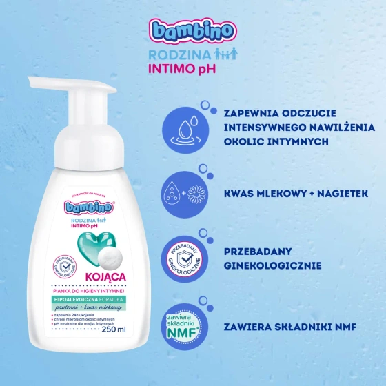 Bambino Rodzina Intimo pH kojąca pianka do higieny intymnej 250 ml