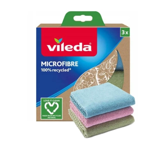 Vileda Microfibre 100% Recycled ściereczka z mikrofibry 3 sztuki