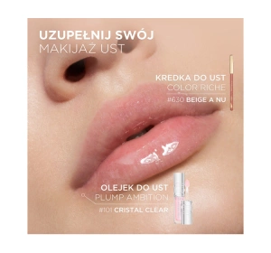 L'Oréal Paris Plump Ambition hialuronowy olejek do ust 101 Cristal Clear 5ml